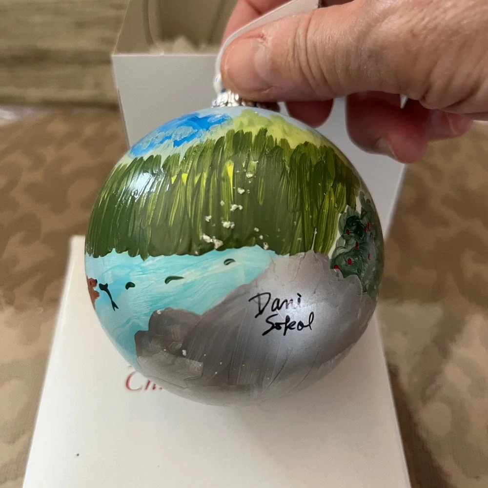 Alaska Christmas Hand Painted Bear Ornament Dani Sokol Skagway 2018 Boxed